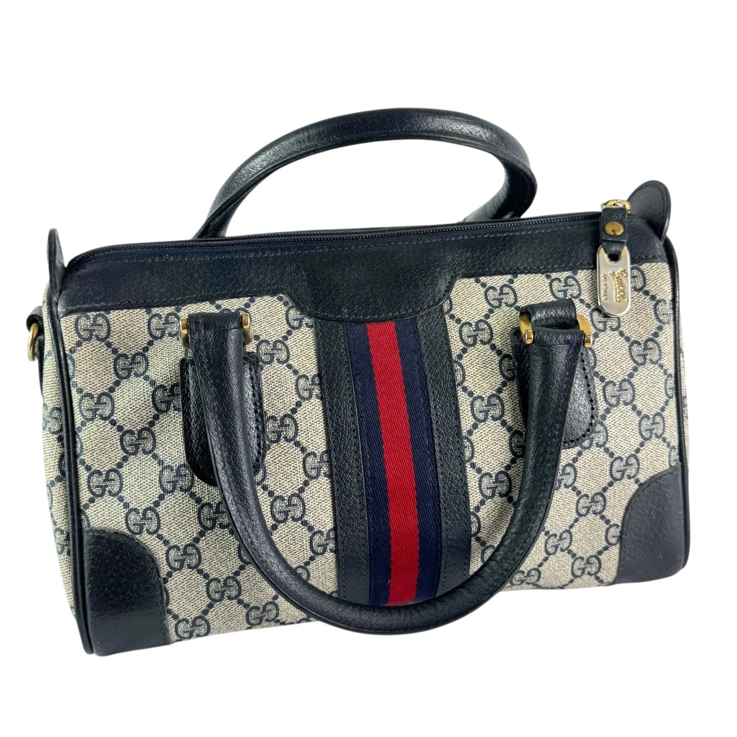 Vintage 70's Gucci Ophidia GG Supreme Satchel – Navy Blue (Sherry Line)