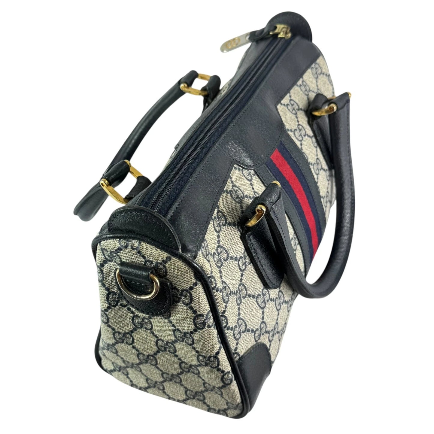 Vintage 70's Gucci Ophidia GG Supreme Satchel – Navy Blue (Sherry Line)
