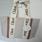 Chloé Woody Large Tote Bag – Beige Canvas with Brown Trim