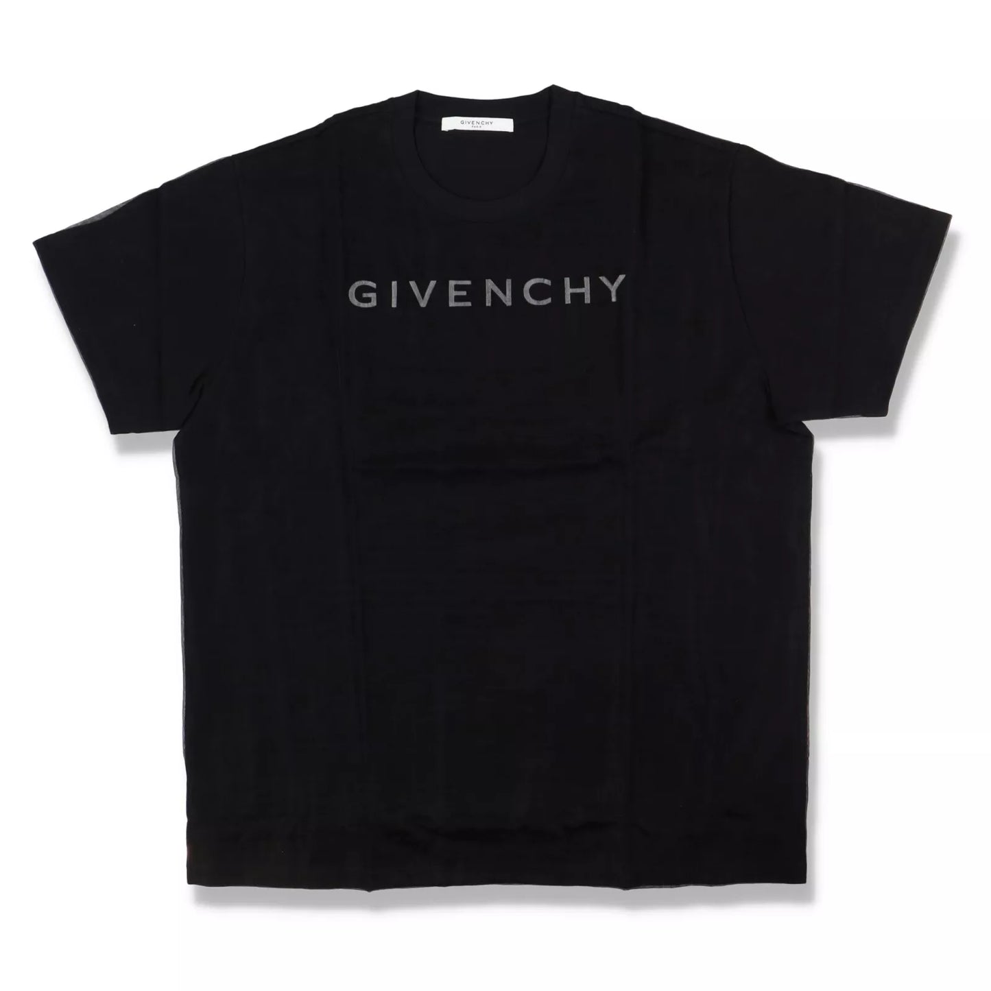 Givenchy Black Embroidered Logo Mesh Overlay Oversized T-Shirt (XXL, SS20)