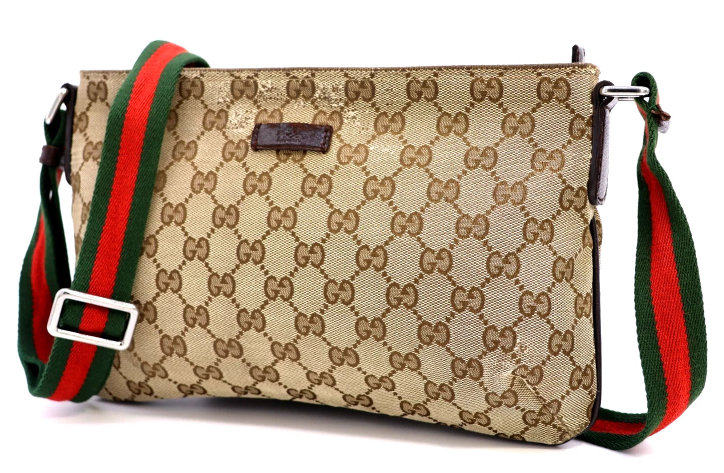 Gucci GG Canvas Sherry Crossbody Bag – Brown (189749 Authentic Pre-owned)