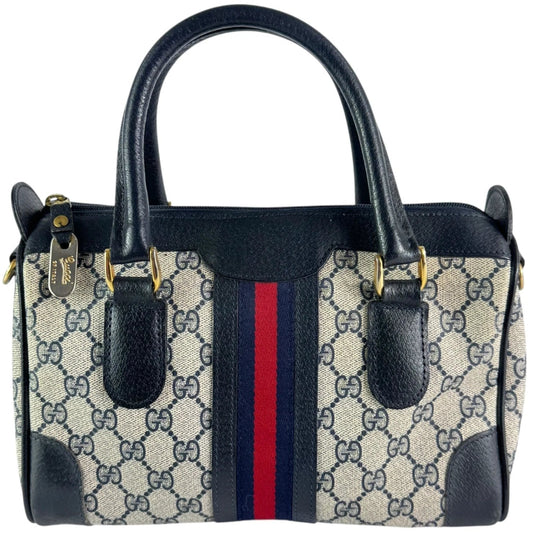 Vintage 70's Gucci Ophidia GG Supreme Satchel – Navy Blue (Sherry Line)