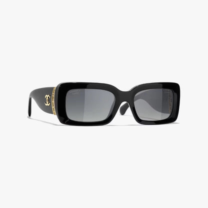 CHANEL 5534 Black Rectangle Sunglasses – Unisex – 54mm