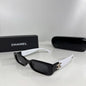 CHANEL 5525 Polarized Black & White Rectangle Sunglasses – Women