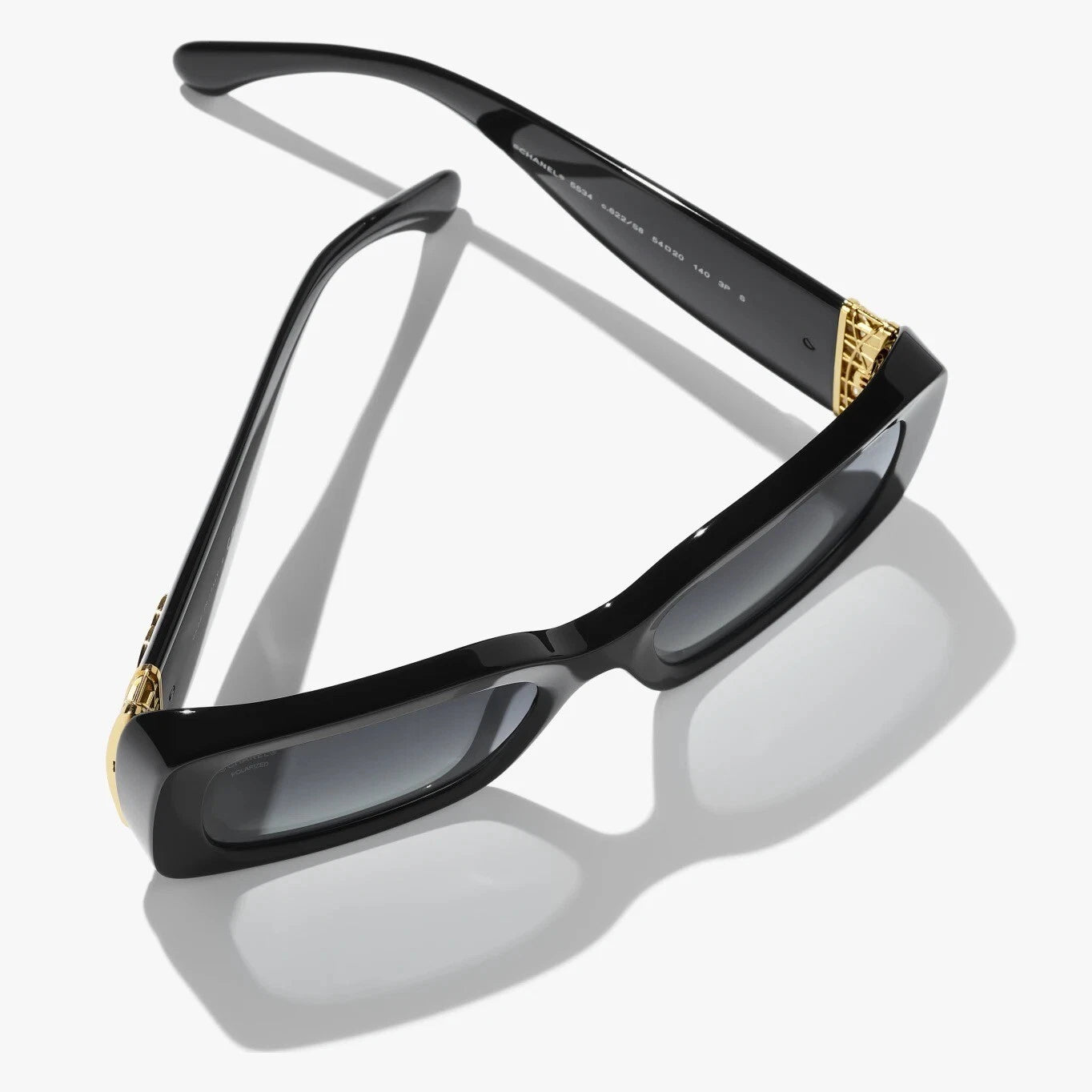 CHANEL 5534 Black Rectangle Sunglasses – Unisex – 54mm