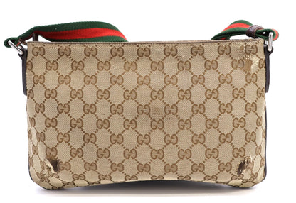 Gucci GG Canvas Sherry Crossbody Bag – Brown (189749 Authentic Pre-owned)