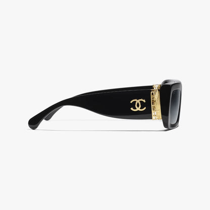 CHANEL 5534 Black Rectangle Sunglasses – Unisex – 54mm