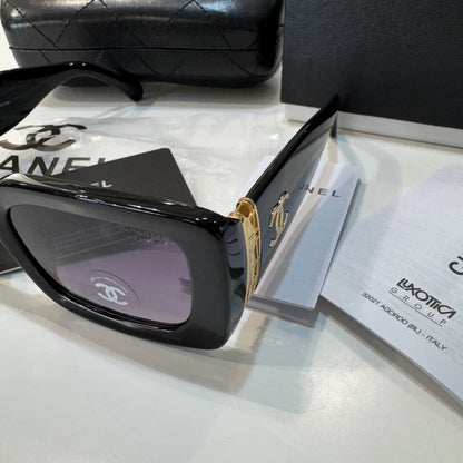 CHANEL 5534 Black Rectangle Sunglasses – Unisex – 54mm