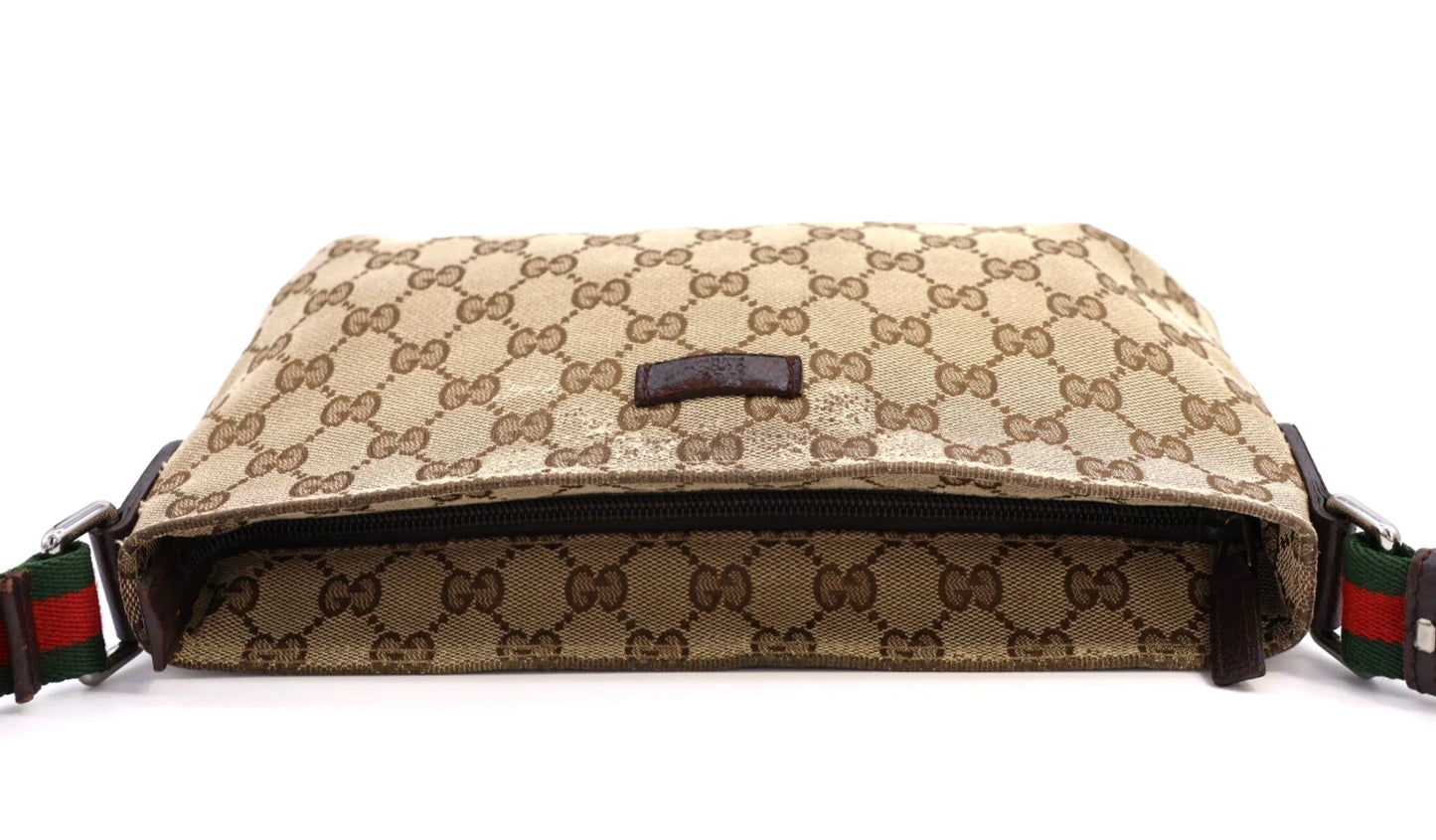 Gucci GG Canvas Sherry Crossbody Bag – Brown (189749 Authentic Pre-owned)