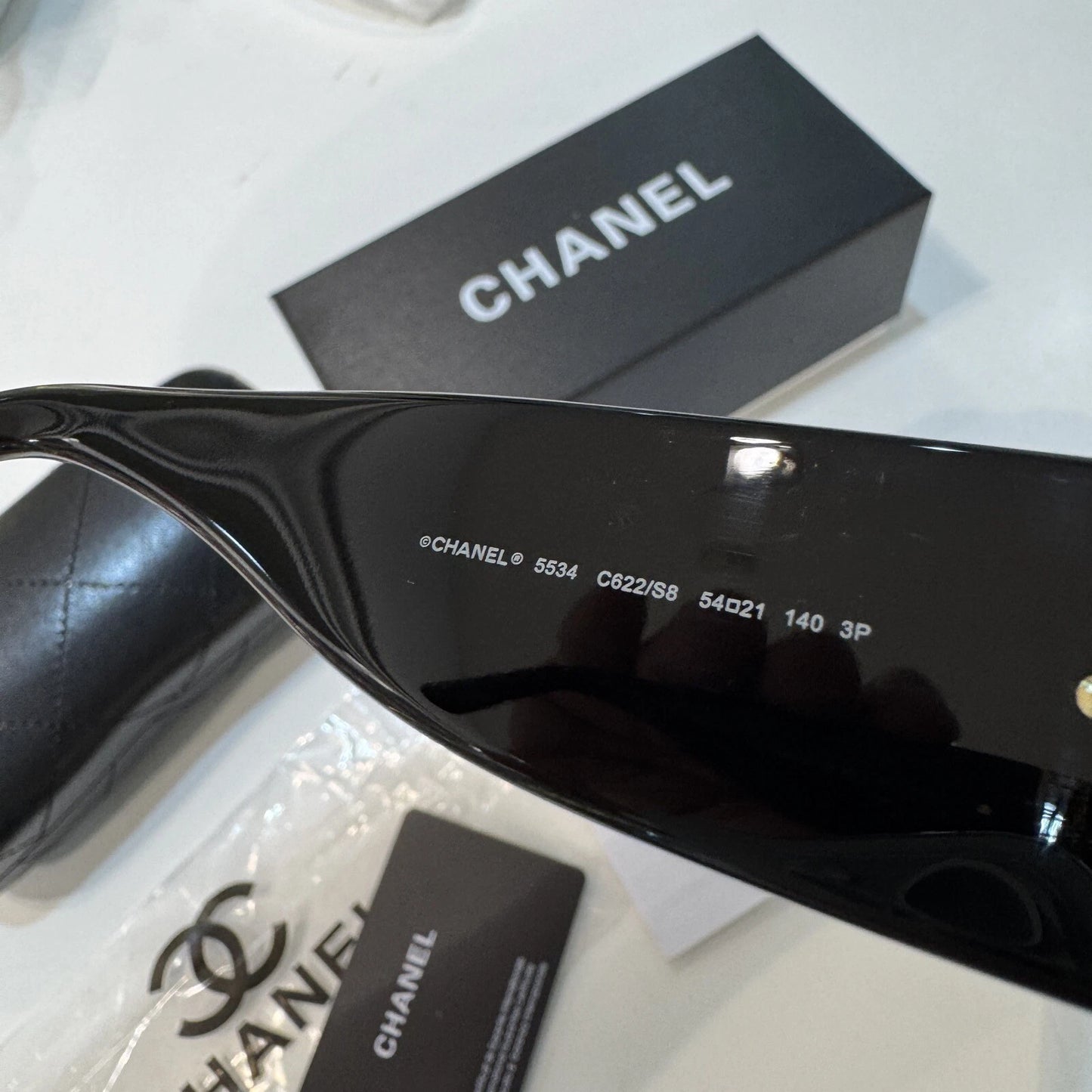 CHANEL 5534 Black Rectangle Sunglasses – Unisex – 54mm
