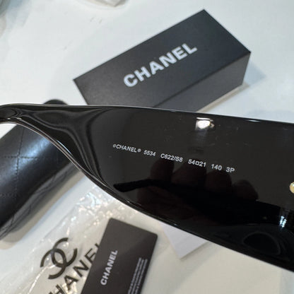 CHANEL 5534 Black Rectangle Sunglasses – Unisex – 54mm