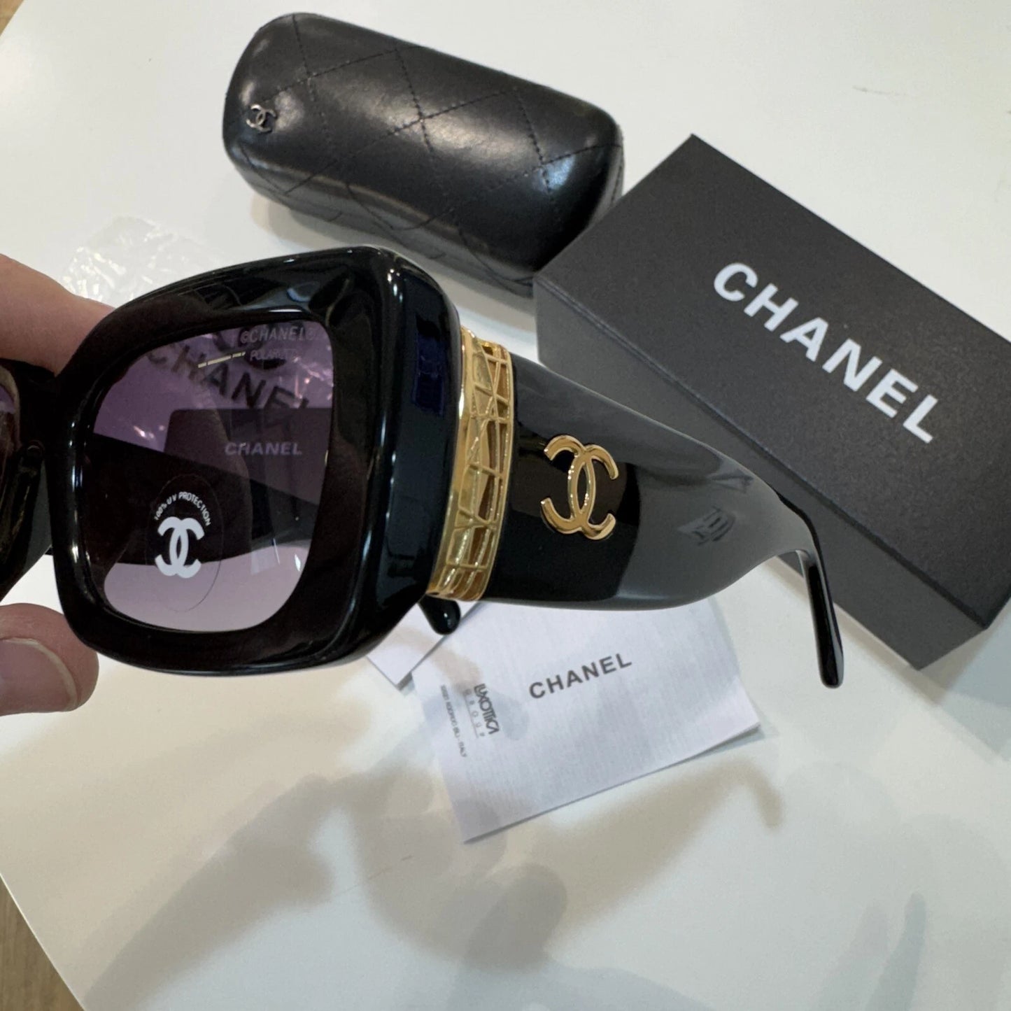 CHANEL 5534 Black Rectangle Sunglasses – Unisex – 54mm
