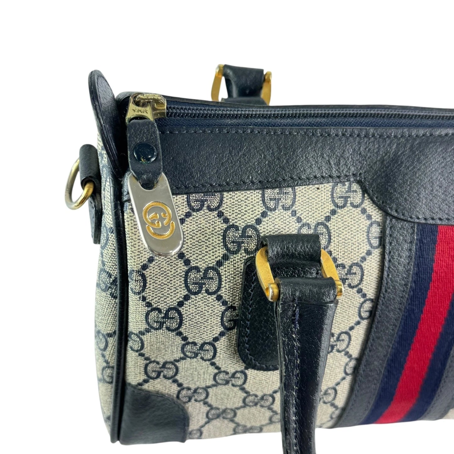 Vintage 70's Gucci Ophidia GG Supreme Satchel – Navy Blue (Sherry Line)