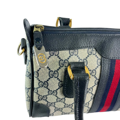 Vintage 70's Gucci Ophidia GG Supreme Satchel – Navy Blue (Sherry Line)