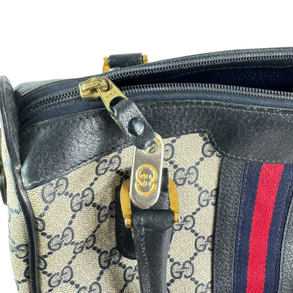 Vintage 70's Gucci Ophidia GG Supreme Satchel – Navy Blue (Sherry Line)