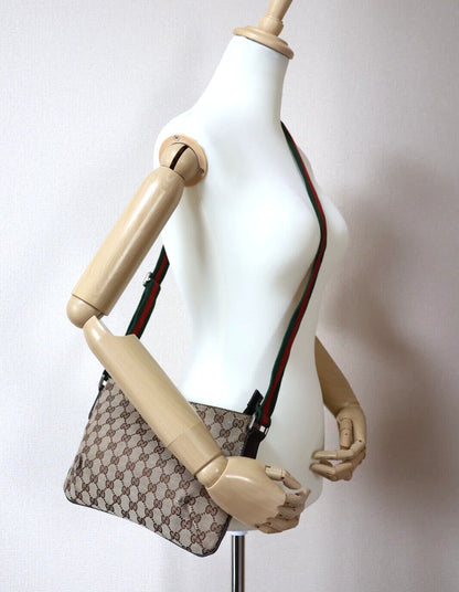 Gucci GG Canvas Sherry Crossbody Bag – Brown (189749 Authentic Pre-owned)